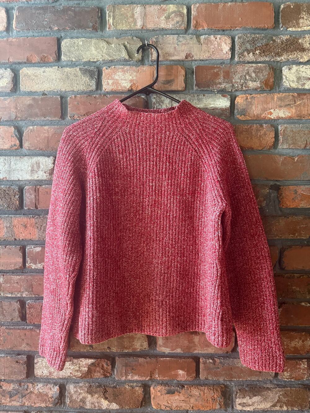 Vintage Jones New York Country Red Marl Midweight Ribbed Knit Sweater